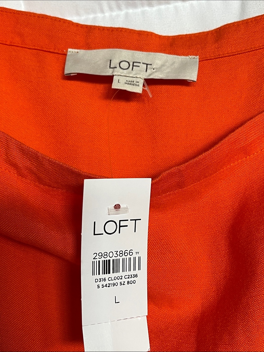 NWT Loft Square Neckline Tiered Mini Shift Dress Orange Linen Blend Large - Picture 2 of 8